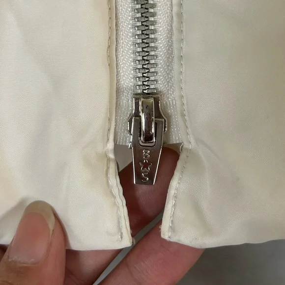 Bebe sport white down filled puffer jacket with rabbit fur lined removable hood - Picture 5 of 16